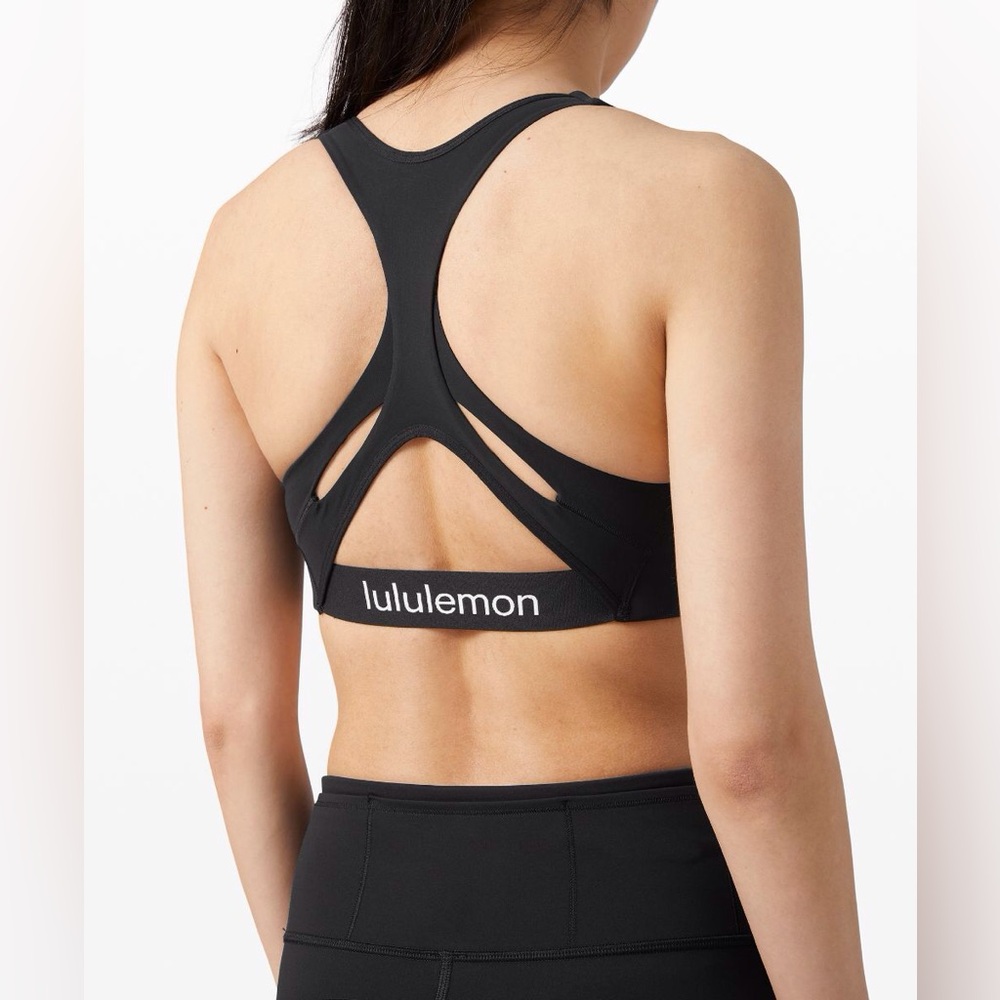 Lululemon Strong Identity Bra Medium Support, B/C Cup Black Womens Size 4
